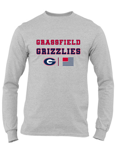 Grassfield Grizzlies G Script Spirit Flag Men's LS T-Shirt