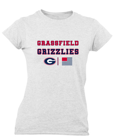 Grassfield Grizzlies G Script Spirit Flag Women's Premium SS T-Shirt