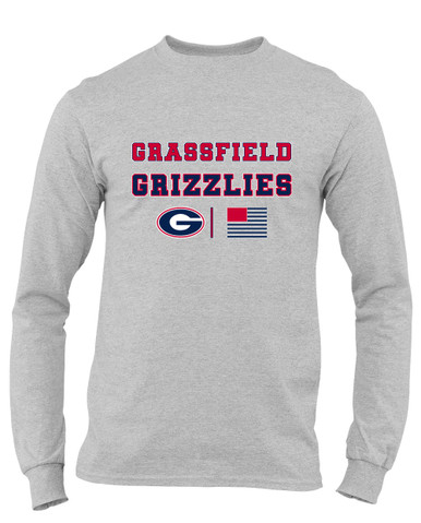 Grassfield Grizzlies G Script Spirit Flag Men's Premium LS T-Shirt