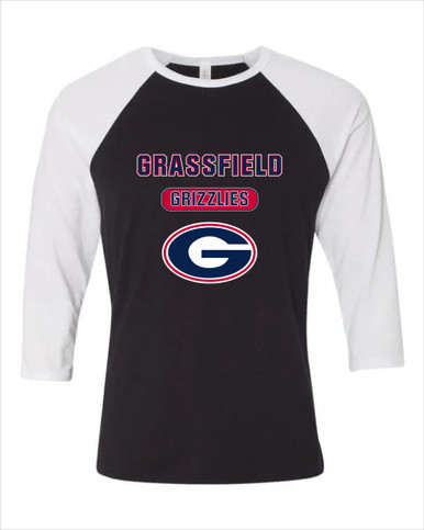 Grassfield Grizzlies G Script Mascot #3 Women's Baseball T-Shirt