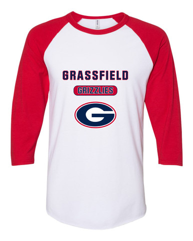 Grassfield Grizzlies G Script Mascot #3 Men's Baseball T-Shirt
