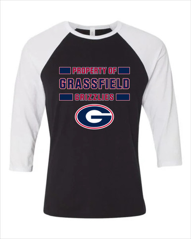 Grassfield Grizzlies G Script Property Of Men's Baseball T-Shirt