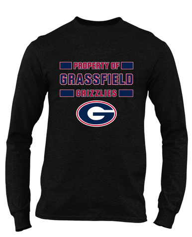 Grassfield Grizzlies G Script Property Of Men's LS T-Shirt