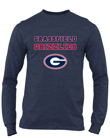 Grassfield Grizzlies G Script Spirit Men's LS T-Shirt