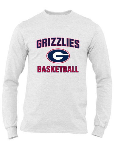 Grassfield Grizzlies G Script Basketball #1 Men's LS T-Shirt