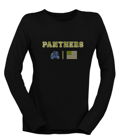 Sweet Home Panthers Camo Flag Women's LS T-Shirt