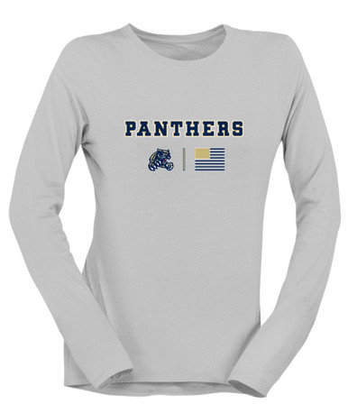 Sweet Home Panthers Team Colors Flag Women's LS T-Shirt
