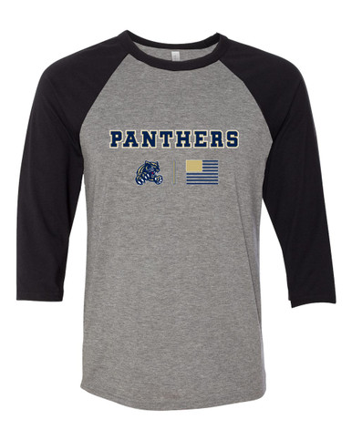 Sweet Home Panthers Team Colors Flag Women's Baseball T-Shirt