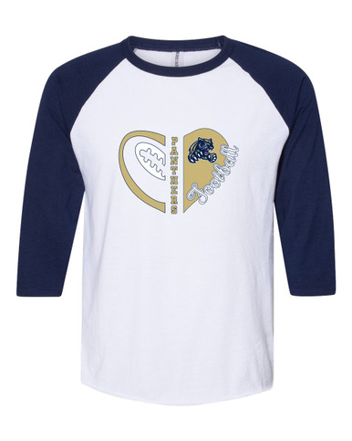 Sweet Home Panthers Heart Football Women's Baseball T-Shirt