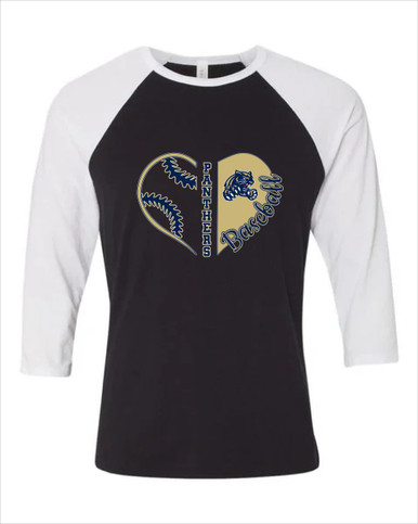 Sweet Home Panthers Heart Baseball Women's Baseball T-Shirt