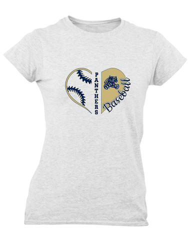 Sweet Home Panthers Heart Baseball Women's SS T-Shirt
