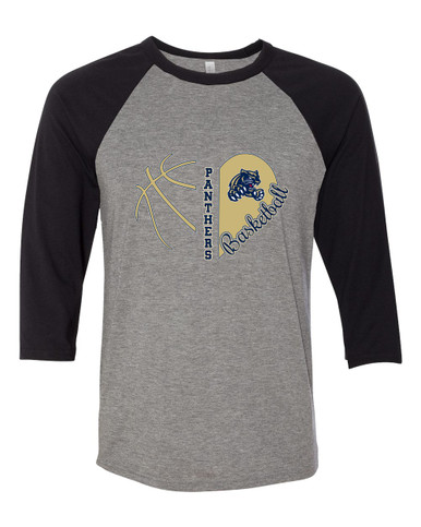 Sweet Home Panthers Heart Basketball Women's Baseball T-Shirt