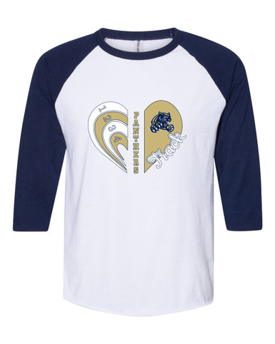 Sweet Home Panthers Heart Track Women's Baseball T-Shirt