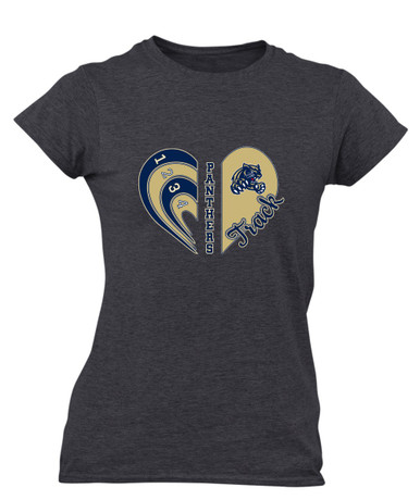 Sweet Home Panthers Heart Track Women's Premium SS T-Shirt