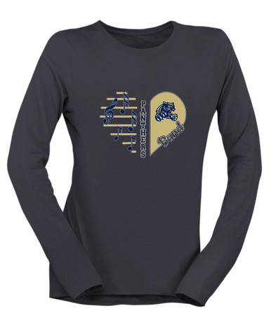 Sweet Home Panthers Heart Band Women's Premium LS T-Shirt