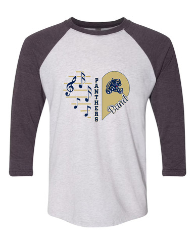Sweet Home Panthers Heart Band Women's Baseball T-Shirt