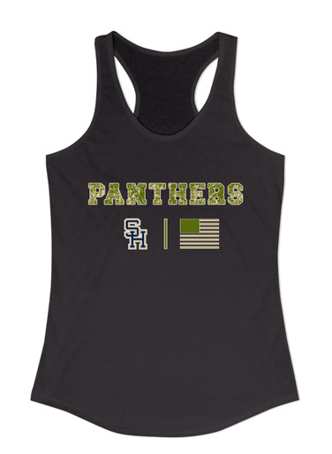 Sweet Home Panthers SH Script Camo Flag Women's Tank Top