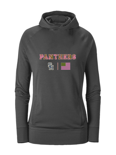 Sweet Home Panthers SH Script Pink Camo Flag Women's Hoodie