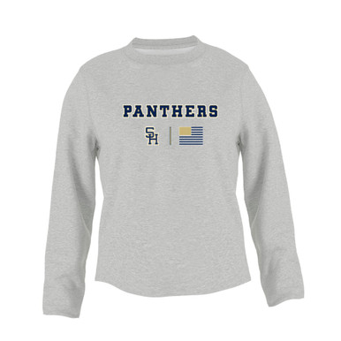 Sweet Home Panthers SH Script Team Colors Flag Women's Sweatshirt
