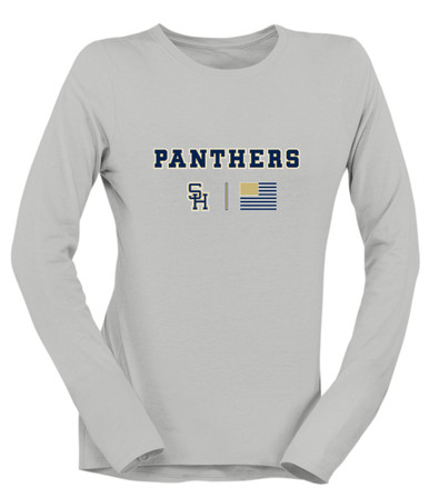 Sweet Home Panthers SH Script Team Colors Flag Women's Premium LS T-Shirt