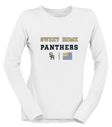 Sweet Home Panthers SH Script Spirit Flag Women's LS T-Shirt