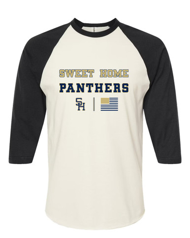 Sweet Home Panthers SH Script Spirit Flag Women's Baseball T-Shirt