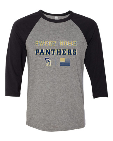 Sweet Home Panthers SH Script Spirit Flag Men's Baseball T-Shirt
