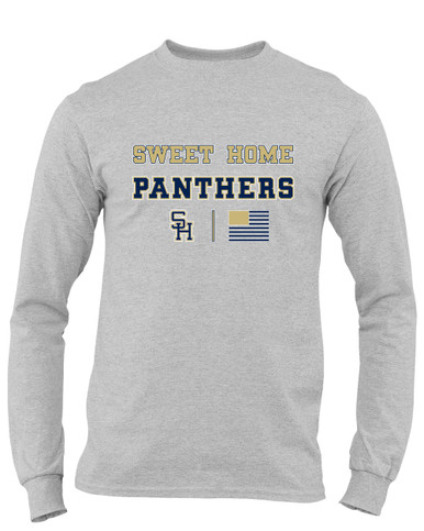 Sweet Home Panthers SH Script Spirit Flag Men's LS T-Shirt