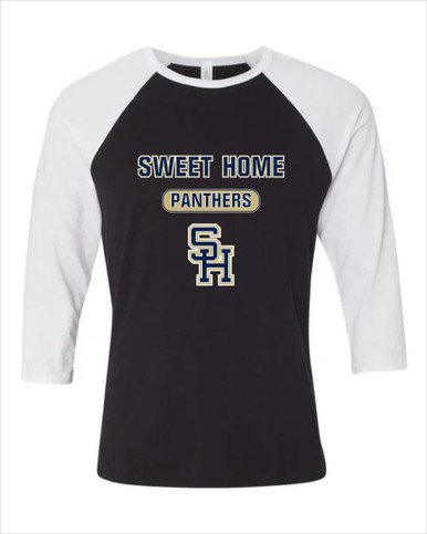 Sweet Home Panthers SH Script Mascot #3 Men's Baseball T-Shirt