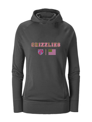Ashland Grizzlies Pink Camo Flag Women's Hoodie