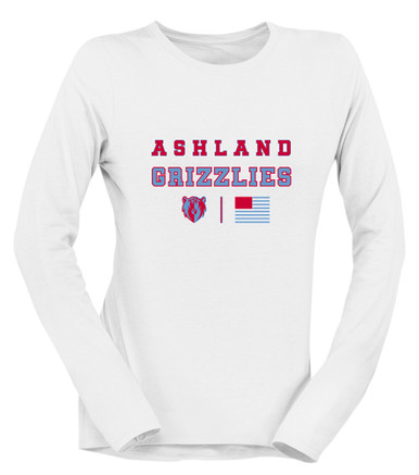 Ashland Grizzlies Spirit Flag Women's LS T-Shirt