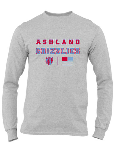 Ashland Grizzlies Spirit Flag Men's LS T-Shirt