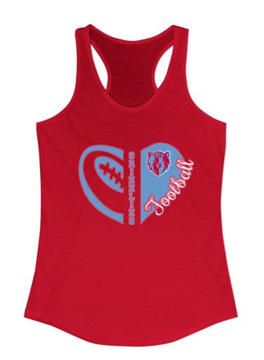 Ashland Grizzlies Heart Football Women's Tank Top