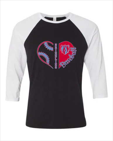 Ashland Grizzlies Heart Baseball Women's Baseball T-Shirt