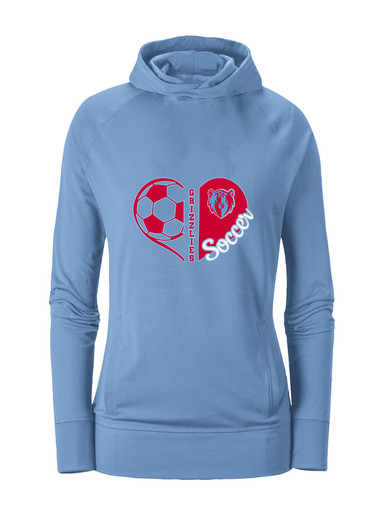 Ashland Grizzlies Heart Soccer Women's Hoodie