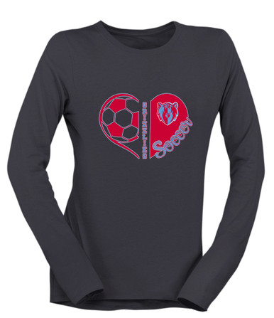 Ashland Grizzlies Heart Soccer Women's Premium LS T-Shirt