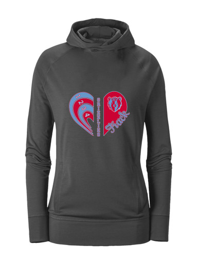 Ashland Grizzlies Heart Track Women's Hoodie
