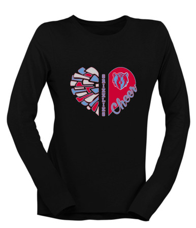 Ashland Grizzlies Heart Cheer Women's Premium LS T-Shirt