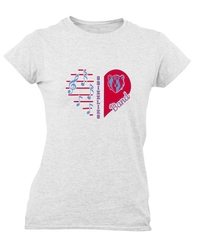 Ashland Grizzlies Heart Band Women's SS T-Shirt