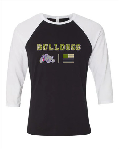 Waukegan Bulldogs Camo Flag Men's Baseball T-Shirt