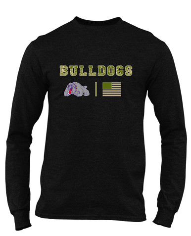 Waukegan Bulldogs Camo Flag Men's LS T-Shirt