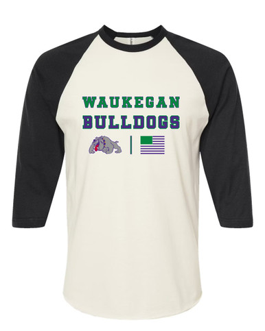 Waukegan Bulldogs Spirit Flag Women's Baseball T-Shirt