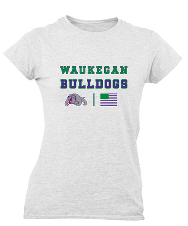 Waukegan Bulldogs Spirit Flag Women's SS T-Shirt