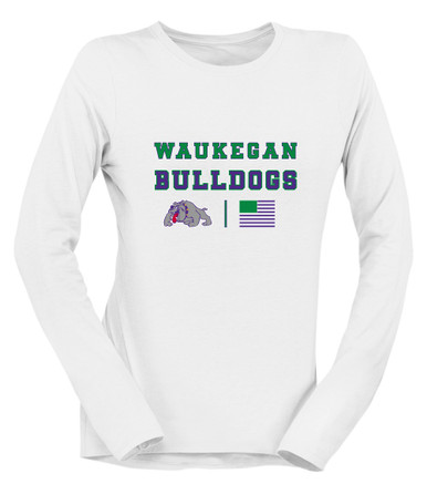 Waukegan Bulldogs Spirit Flag Women's LS T-Shirt