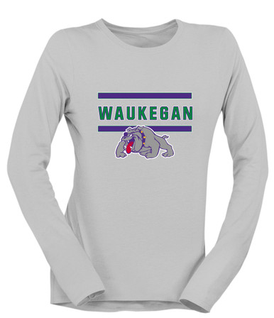 Waukegan Bulldogs Mascot #4 Women's LS T-Shirt