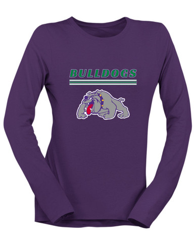 Waukegan Bulldogs Mascot #8 Women's LS T-Shirt