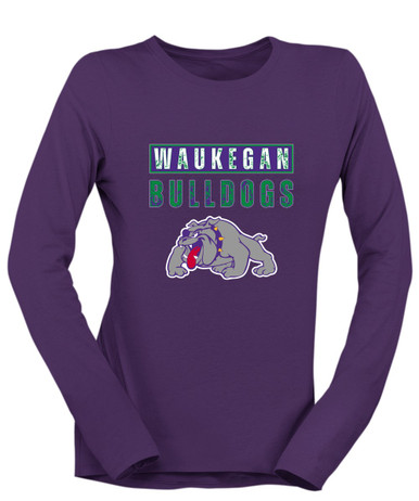 Waukegan Bulldogs Mascot #9 Women's LS T-Shirt