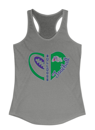 Waukegan Bulldogs Heart Football Women's Tank Top