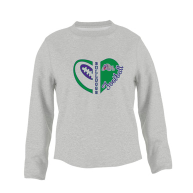 Waukegan Bulldogs Heart Football Women's Sweatshirt
