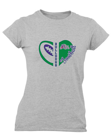 Waukegan Bulldogs Heart Football Women's Premium SS T-Shirt